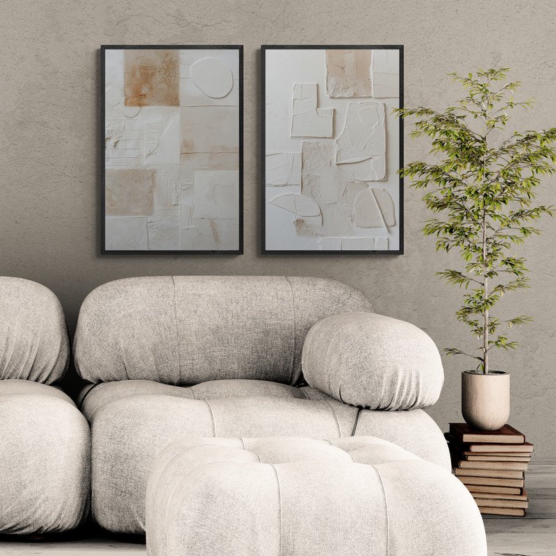 Quadro decorativo texturas Beges