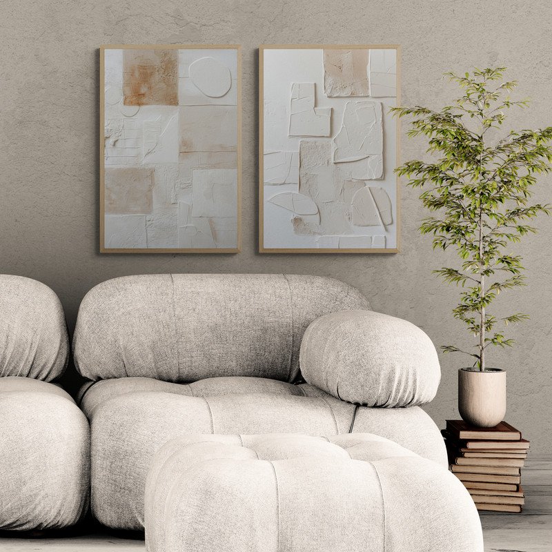 Quadro decorativo texturas Beges